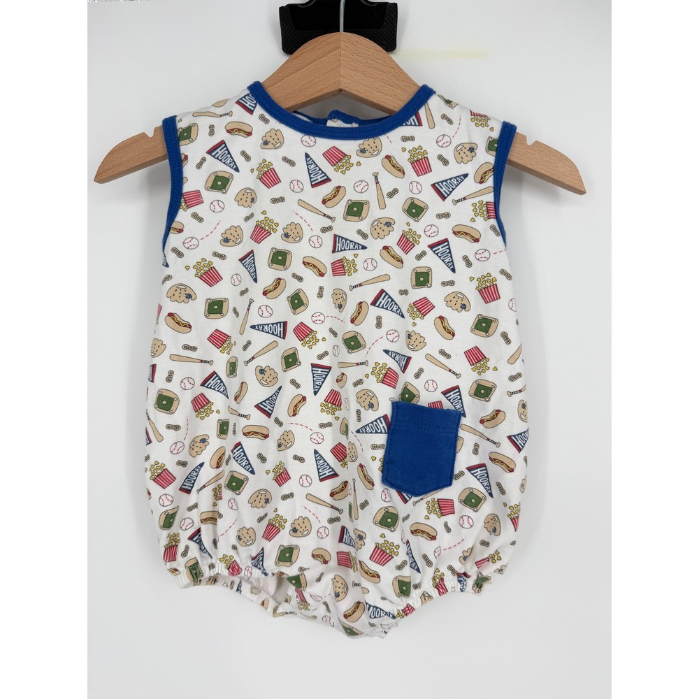 Magnolia Baby Boy Sports Baseball Game Hooray Sleeveless Bubble Romper 12 Months